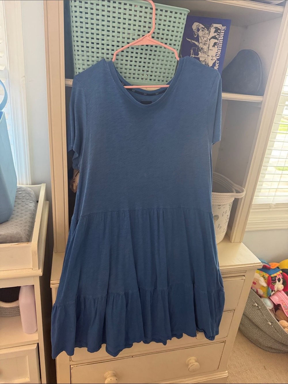 GAP Blue Tiered Midi Dress